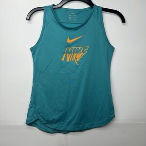 Nike Girls Dri-FIT Tank Top Size Large aqua blue Sleeveless Athletic Shirt